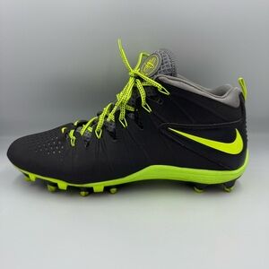 Nike Size 12 Men's Football Cleats Black and Neon Green